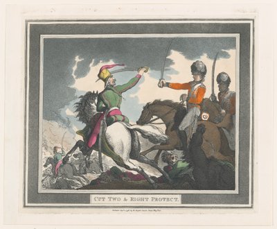 Cortar dos y proteger a la derecha, 1 de septiembre de 1798 de Thomas Rowlandson