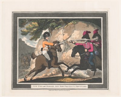 Corte Dos y Lado Derecho del Caballo Protegido, Nueva Guardia de Thomas Rowlandson