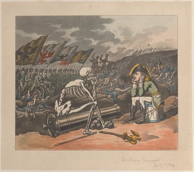 La Muerte y Bonaparte, Los Dos Reyes del Terror, 1 de enero de 1814 de Thomas Rowlandson