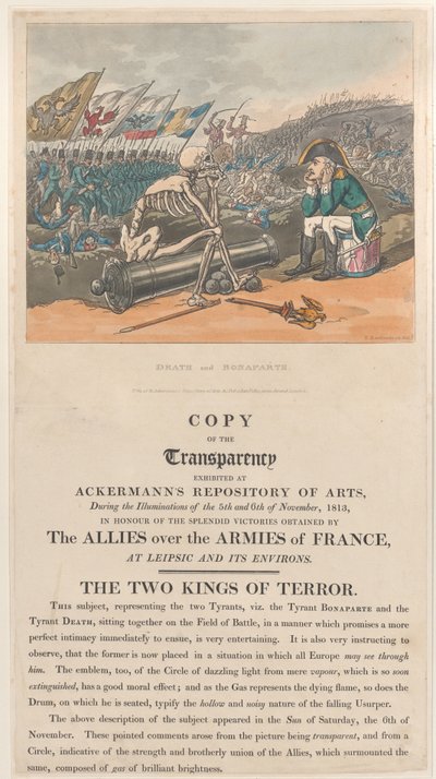 La muerte y Bonaparte, los dos reyes del terror, 1 de enero de 1814 de Thomas Rowlandson