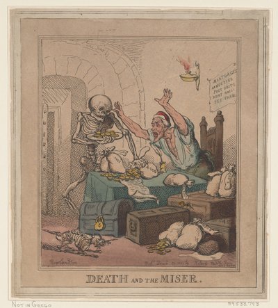 La Muerte y el Avaro, 20 de diciembre de 1801 de Thomas Rowlandson