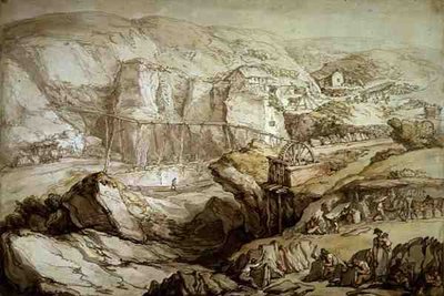 Cantera de pizarra de Delabole de Thomas Rowlandson