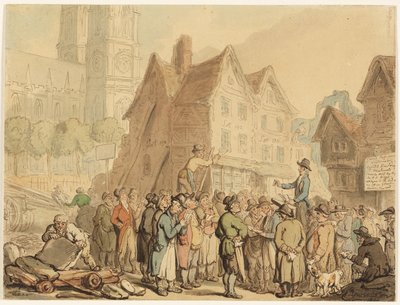 Demolición de casas antiguas al norte de la Abadía de Westminster de Thomas Rowlandson