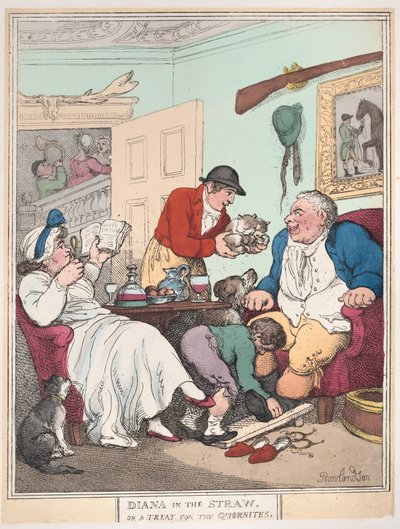 Diana en la paja, o Un regalo para los Quornites de Thomas Rowlandson