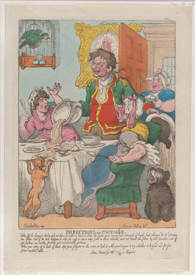 Instrucciones para lacayos, 10 de noviembre de 1807 de Thomas Rowlandson