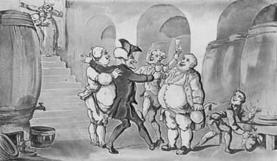 El Doctor Syntax liberado de la bodega, 1817 de Thomas Rowlandson