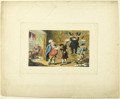 Doctor Syntax y el librero, de El tour del Doctor Syntax de Thomas Rowlandson