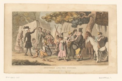 Doctor Syntax en un campamento romaní de Thomas Rowlandson