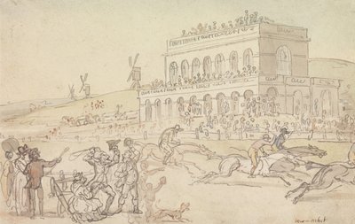 Doctor Syntax pierde su dinero en el hipódromo de York de Thomas Rowlandson