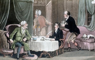 El Doctor Syntax haciendo su testamento, c1816 de Thomas Rowlandson