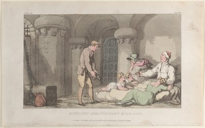 Arreglos domésticos en prisión, de El vicario de Wakefield, 1 de mayo de 1817 de Thomas Rowlandson