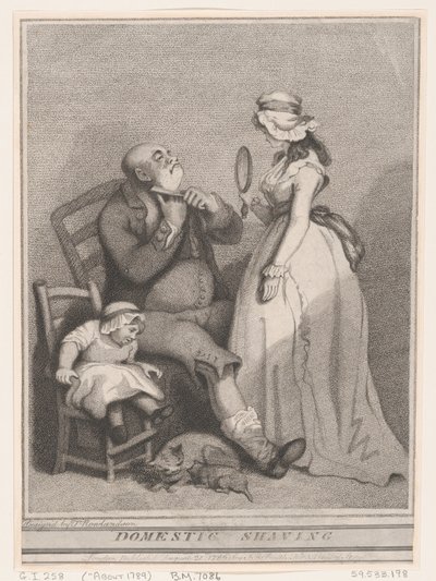 Afeitado doméstico de Thomas Rowlandson
