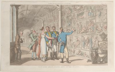 Don Luigi se encuentra con Donna Anna en el museo, de Nápoles y la Campagna Felice, 1 de junio de 1815 de Thomas Rowlandson
