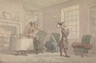 El Dr. Syntax imita el ingenio de la ventana de Thomas Rowlandson