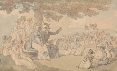 El Dr. Syntax visita un internado para señoritas de Thomas Rowlandson