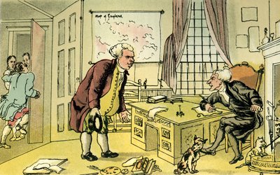 Dr. Syntax y el librero de Thomas Rowlandson