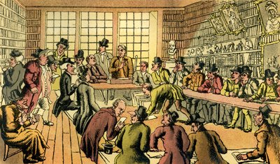 El Dr. Syntax en una subasta de Thomas Rowlandson