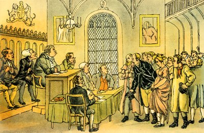 Dr. Syntax en un tribunal de justicia de Thomas Rowlandson