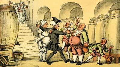 El Dr. Syntax liberado de la bodega de Thomas Rowlandson