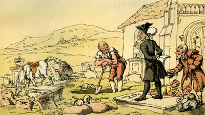 El Dr. Syntax meditando sobre las lápidas de Thomas Rowlandson