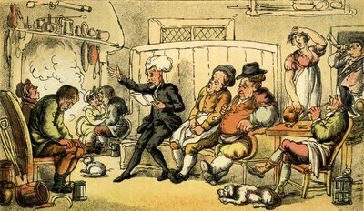Dr. Syntax leyendo su tour de Thomas Rowlandson