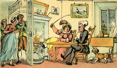 Dr. Syntax regresado de su tour de Thomas Rowlandson