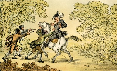 El Dr. Syntax detenido por bandidos de Thomas Rowlandson