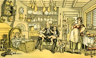Dr. Syntax convertido en enfermero de Thomas Rowlandson