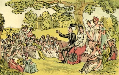 Dr. Syntax visita una escuela de internado de Thomas Rowlandson