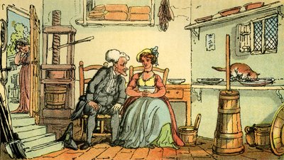 Dr. Syntax con la lechera de Thomas Rowlandson
