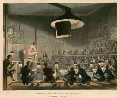 Dibujo del natural en la Real Academia, Somerset House, Strand, Londres de Thomas Rowlandson