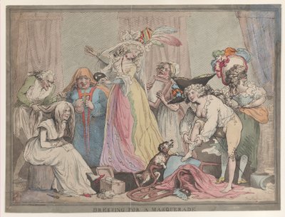 Vistiéndose para un baile de máscaras, 1 de abril de 1790 de Thomas Rowlandson