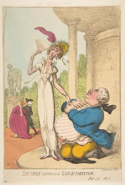 Hidropesía Cortejando a la Consunción de Thomas Rowlandson