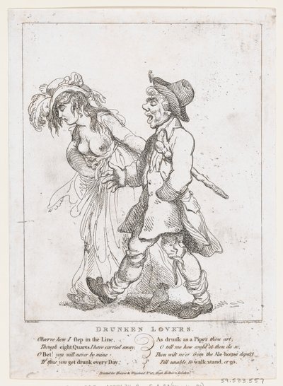 Amantes ebrios de Thomas Rowlandson