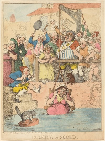 Sumergiendo a una regañona de Thomas Rowlandson