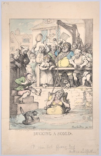 Sumergiendo a una regañona, 12 de abril de 1803 de Thomas Rowlandson