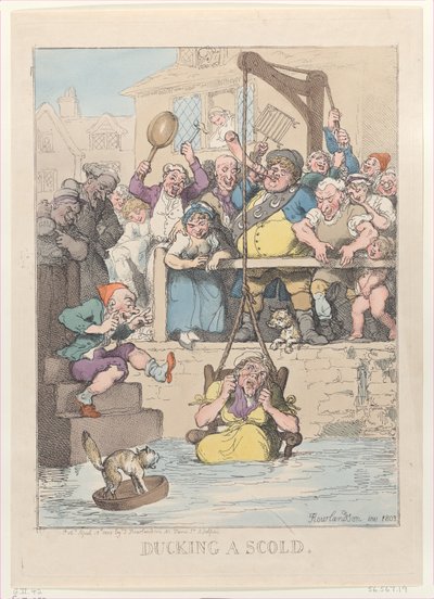 Sumergiendo a una regañona, 12 de abril de 1803 de Thomas Rowlandson