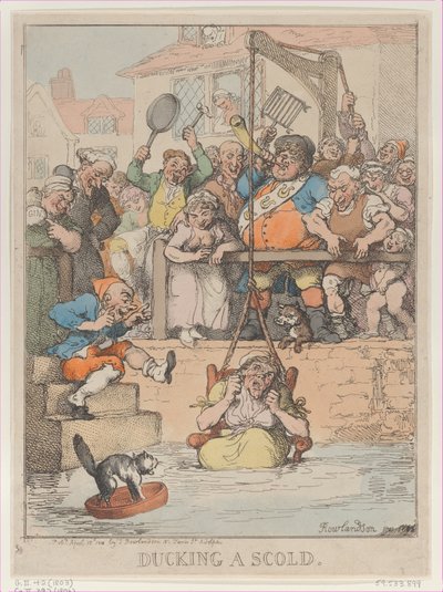 Sumergiendo a una regañona, [12 de abril de 1803], reeditado el 12 de abril de 1812 de Thomas Rowlandson