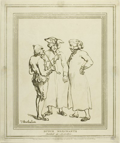 Comerciantes holandeses dibujados en Ámsterdam de Thomas Rowlandson