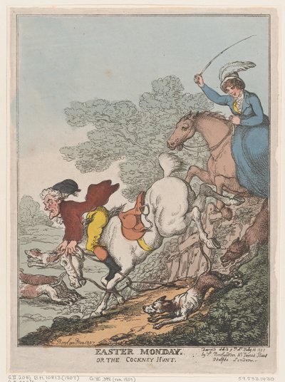 Lunes de Pascua, o La caza de Cockney de Thomas Rowlandson