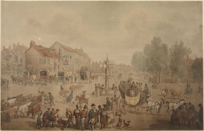 Elephant and Castle Inn, Newington de Thomas Rowlandson