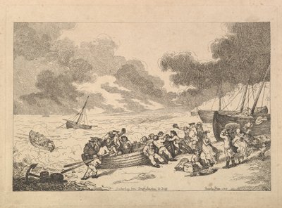 Embarque desde Brighthelmstone hacia Diepp[e] (de «Imitaciones de dibujos modernos») de Thomas Rowlandson