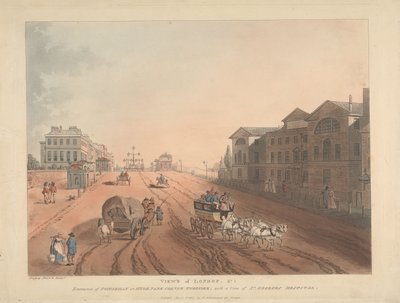 Entrada a la carretera de peaje de Piccadilly o Hyde Park Corner (n.º 1) de Thomas Rowlandson
