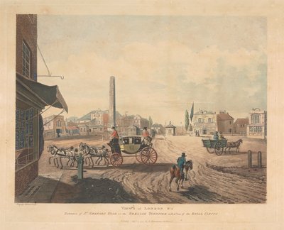 Entrada por St. Georges Road o por la carretera de peaje del Obelisco (n.º 2) de Thomas Rowlandson