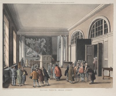 Oficina de impuestos, Broad Street, 1810 de Thomas Rowlandson