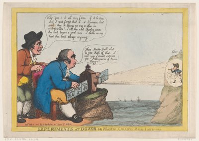 Experimentos en Dover o la linterna mágica del maestro Charley, 21 de julio de 1806 de Thomas Rowlandson