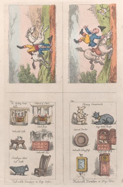 Muebles de moda en Hogs Norton, Equitación matemática, 1809 de Thomas Rowlandson