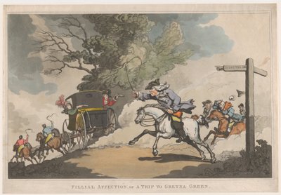 El cariño filial, o un viaje a Gretna Green de Thomas Rowlandson