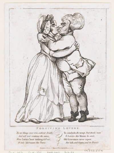 Amantes perdonándose, 15 de marzo de 1798 de Thomas Rowlandson
