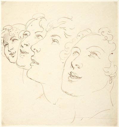 Cuatro cabezas de Thomas Rowlandson